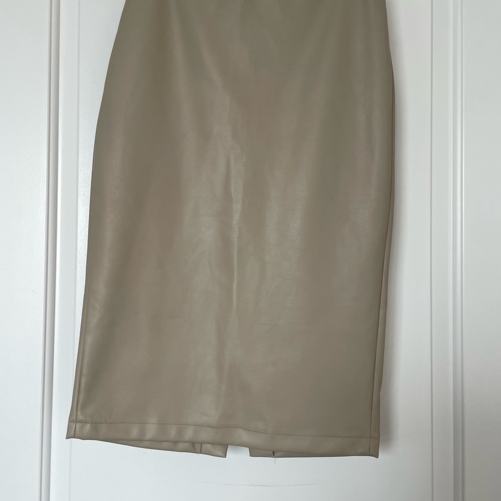 Sincerely Jules Tan Taupe Midi Pencil Skirt Work